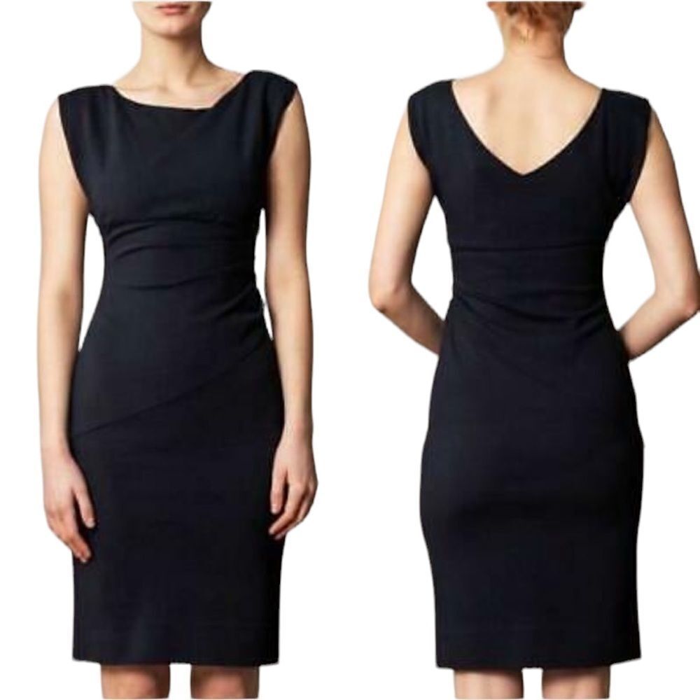 DIANE Von FURSTENBERG Black Sleeveless V-Back Jori Sheath Knee Length Dress 0